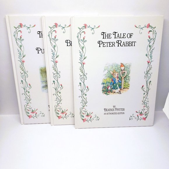 Beatrix Potter Set Lot x3 Hardcover 1991 Peter Rabbit Benjamin Bunny Jemima - Picture 1 of 10